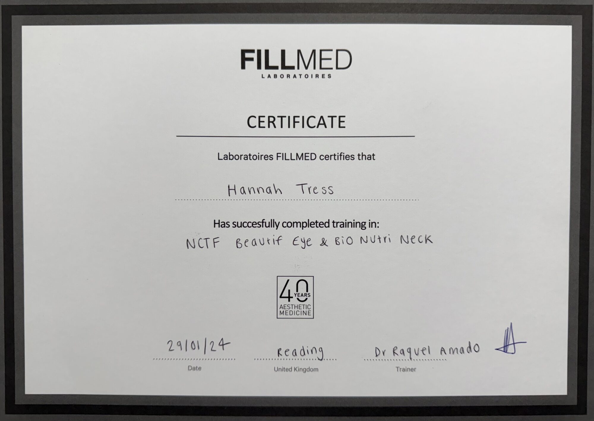Fillmed Beautifeye Certification