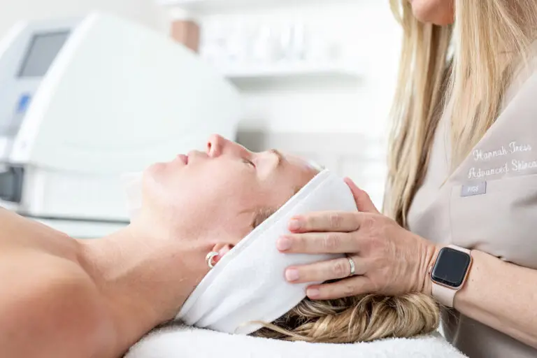 Client receiving personalised skin treatment as part of Signature Skin Programmes in Hampshire